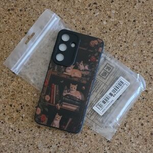 Cat Design Phone Case - Black